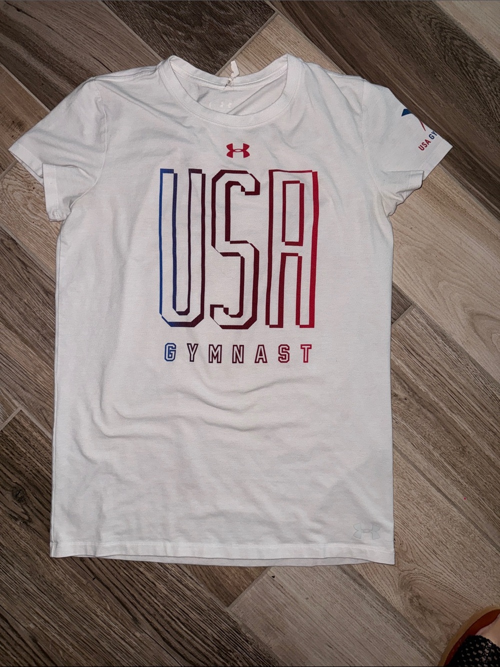 Under Armour White USA Gymnast Graphic Tee S